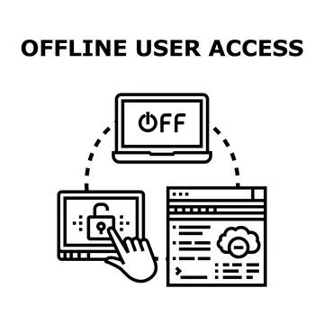 Offline user access protecting local data connection 库存插图