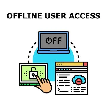 Offline user access protecting local data connection 스톡 일러스트