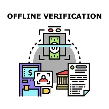 Offline verification process for financial and identity transactions イラスト素材