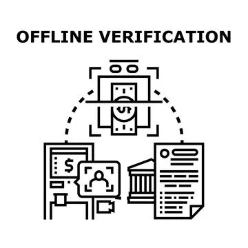 Offline verification process for financial and identity transactions イラスト素材