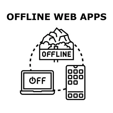 Offline web apps concept connecting devices without internet 스톡 일러스트