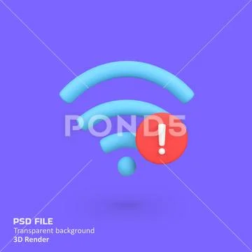 Offline wifi connection isolated 3d render icon illustration Modello PSD