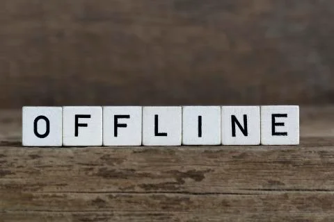 Offline, written in cubes Stock Photos