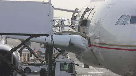 Offloading aeroplane Video stock 24880417