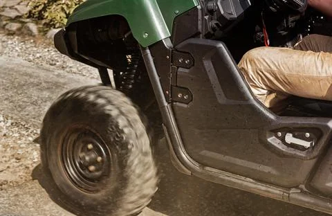 Offroad atv wheel view. Foto stock