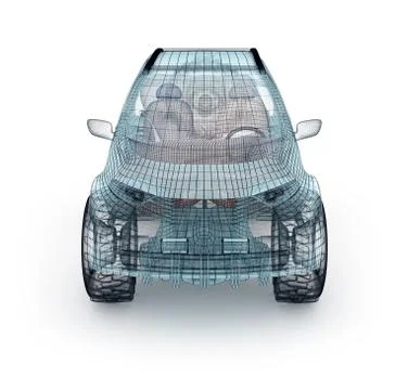 Offroad car design, wire model.  My own design. Stock Illustration
