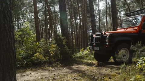 Offroad Car in a forest 4K 動画素材 155128389
