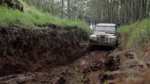 Offroad Car With Lots Of Mud On It Stock Footage 74908380