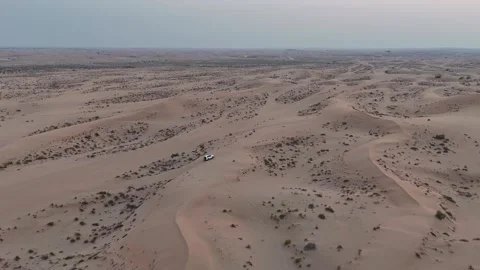 Offroad Car Racing Across Desert Sand Dunes Abu Dhabi Aerial Stock Footage 333104060