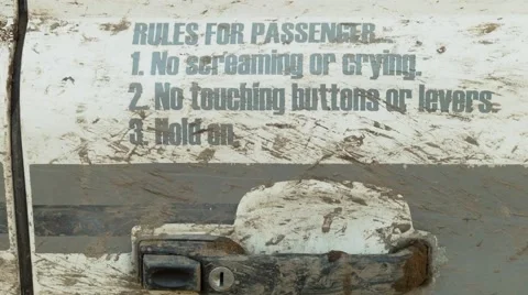 Offroad car side door rules for passenger, funny Stock Footage 58281660