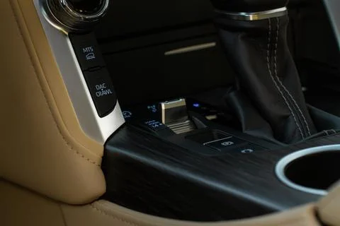 Offroad drive controller closeup view. Wheel drive selection. Four-Wheel Driv Foto stock