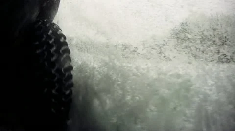 Offroad driving through snow Stock Footage 14807764