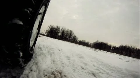 Offroad driving through snow Stock Footage 14808407