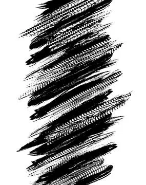 Offroad grunge tyre prints, vector black pattern Illustrazione stock