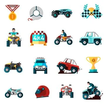 Offroad Icons Set Stockillustratie