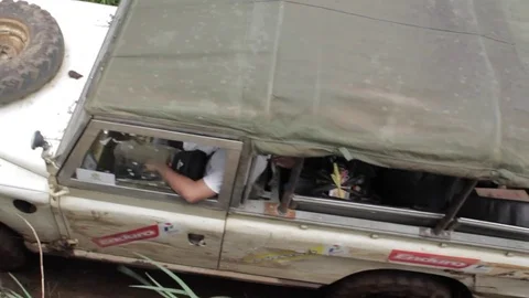 Offroad in mud in the forest from top angle Stock Footage 74908341