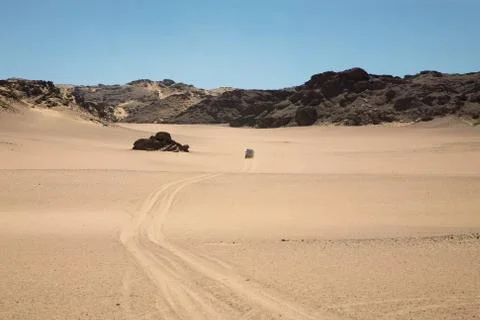 Offroad in the Skeleton Coast desert Stock Photos