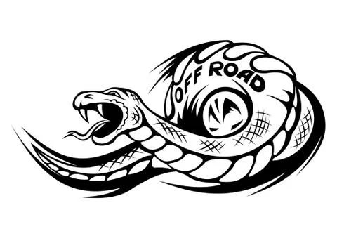 Offroad snake tattoo Illustration