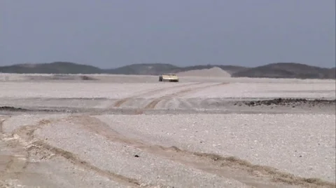 Offroad vehicle on a desert track Stock Footage 49424573