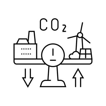 Offset carbon line icon vector illustration Illustrazione stock