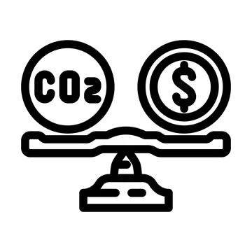 Offset carbon line icon vector illustration Illustrazione stock