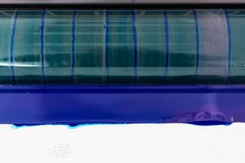 Offset Color Rollers CMYK Print Machine Closeup Detail Industrial Equipment P Stock Photos
