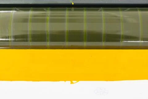 Offset Color Rollers CMYK Print Machine Closeup Detail Industrial Equipment P Stock Photos