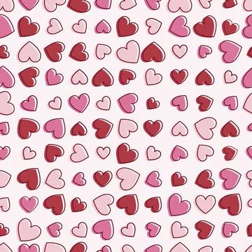 Offset hearts seamless vector pattern Illustrazione stock
