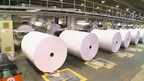 Offset paper cutting shop 스톡 동영상 105534072