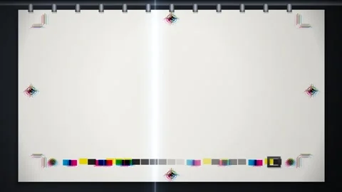Offset Print Sheet Crop Marks and CMYK Color Bars Seamless Loop Stockbeeldmateriaal 347457493