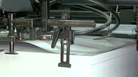 Offset printed machine Stock Footage 66551676