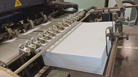 Offset printer works at full speed Stock Footage 130979894