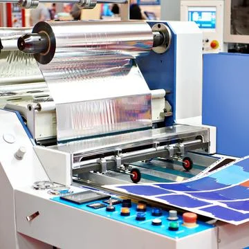 Offset printing and packaging machine Stock Photos