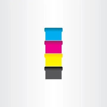Offset printing color cans icon Stock Illustration
