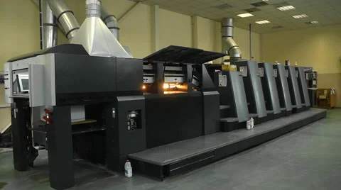 Offset Printing Machine in a Factory. Stock Footage 68684544