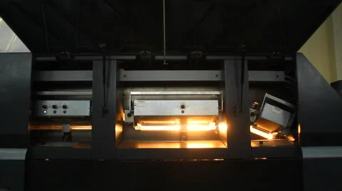 Offset Printing Machine in a Factory Stock Footage 68684624