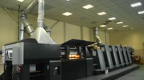 Offset Printing Machine in a Factory. Stock Footage 68684805