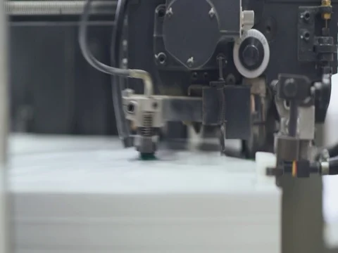 Offset printing press, industrial machine moving the paper material. Stock Footage 72947334