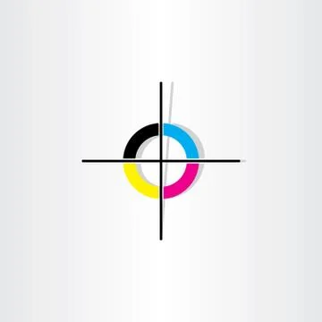 Offset printing registration mark illustration Illustrazione stock