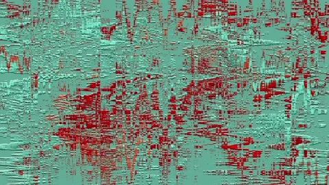 Offset red-blue embossed paint on the wall Stock Footage 108657703