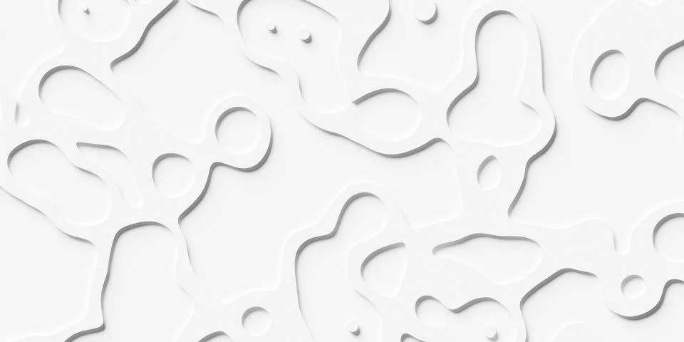 Offset white organic rounded circle shapes geometrical background wallpaper.. Stock Illustration