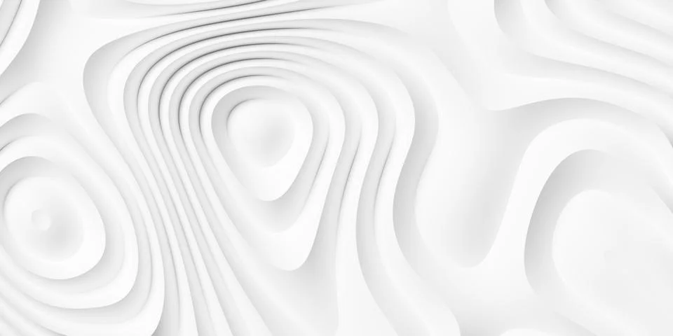 Offset white organic smooth wave shapes with sharp peaks geometrical backgr.. Illustrazione stock