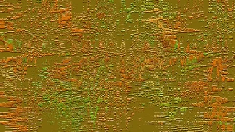 Offset yellow green relief paint on the wall Stock Footage 108657754