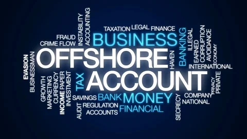 Offshore account animated word cloud, text design animation. Stock Footage 80611371
