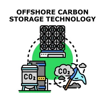 Offshore carbon capture utilization and storage technology Stock Illustration