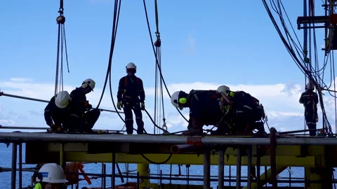 Offshore Construction Activities. Stock Footage 157494336