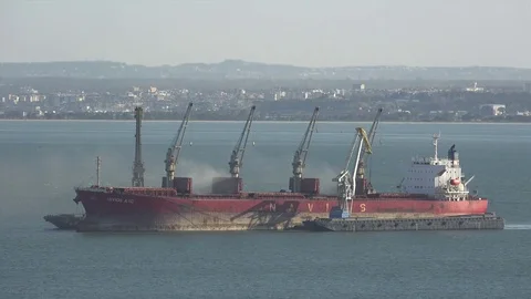 Offshore Crane Ship Work Close Up Stock Footage 76135025