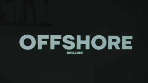Offshore Drilling inscription on black background. Graphic presentation with oil Stock Footage 271128759