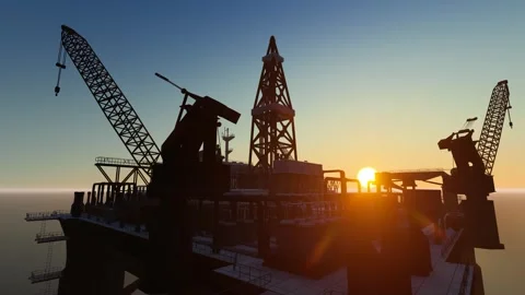 Offshore drilling oil field platform submarine oil exploration Stock Footage 288178638