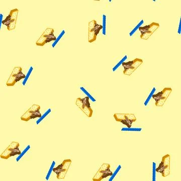 Offshore drilling petroleum engineer isometric icon seamless pattern イラスト素材